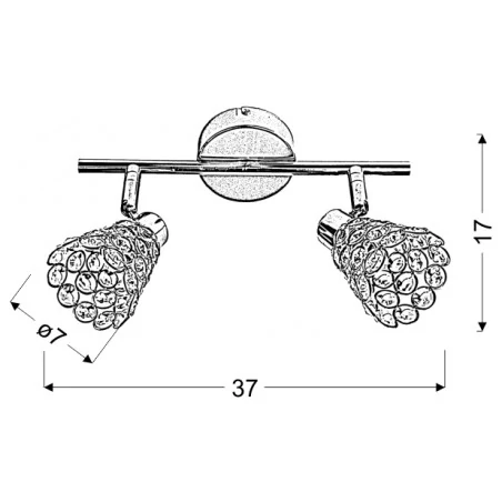 Kinkiety - oprawa ścienno-sufitowa złoto kryształ 2xg9 92-97449 glossy candellux 