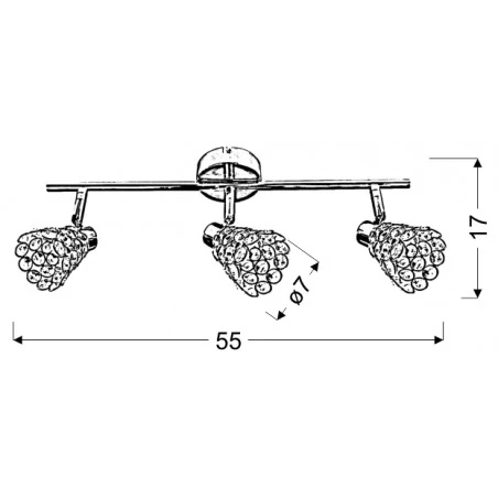 Oswietlenie - glossy lampa sufitowa listwa 3x40w g9 mosiądz 93-00453 candellux 