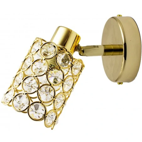 Kinkiety-do-salonu - złoty kryształowy kinkiet g9 40w york  91-70098 candellux 