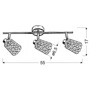 Lampy-sufitowe - złota listwa oświetleniowa zdobiona kryształkami york 93-70111 candellux 