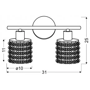 Kinkiety-do-salonu - chromowa lampa ścienna podwójna z kryształkami 2x40w g9 royal 92-36257 candellux 