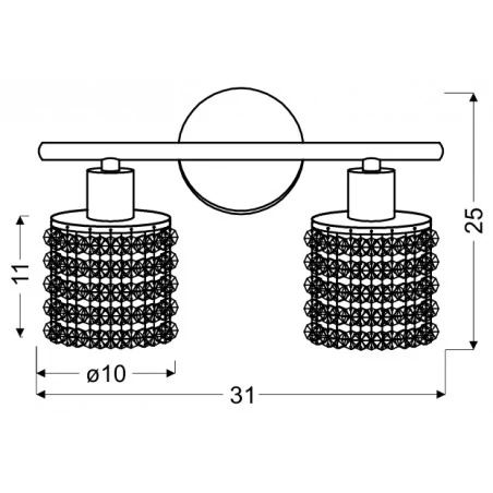 Kinkiety-do-salonu - chromowa lampa ścienna podwójna z kryształkami 2x40w g9 royal 92-36257 candellux 