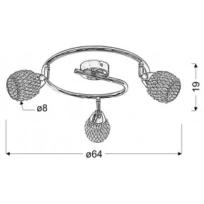 Lampy-sufitowe - potrójna lampa sufitowa spiralna chrom clear 98-06899 candellux 