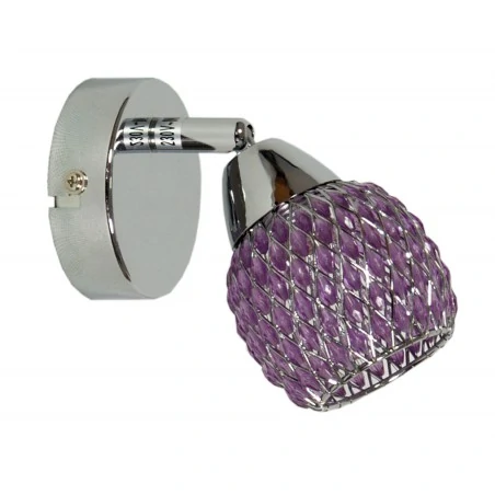 Kinkiety-do-salonu - fioletowy kinkiet chrom plus kryształ 1x9g clear 91-06905 candellux 
