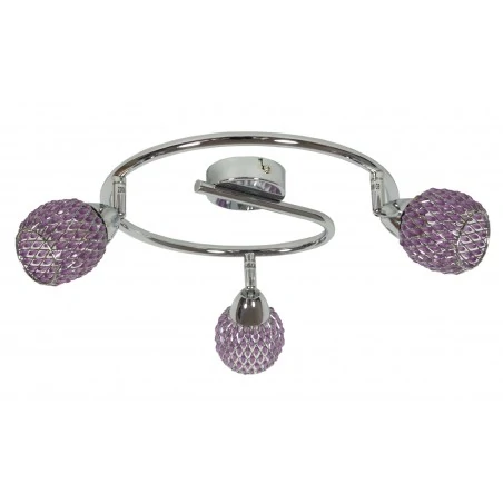 Lampy-sufitowe - fioletowa lampa sufitowa na trzy żarówki g9 40w clear 98-06936 candellux 
