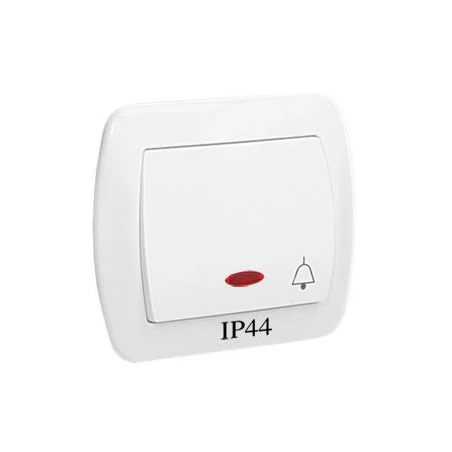 Wlaczniki-i-przyciski-dzwonkowe - biały przycisk dzwonek z podświetleniem bryzgoszczelny ad1bl/11 simon akord kontakt simon 