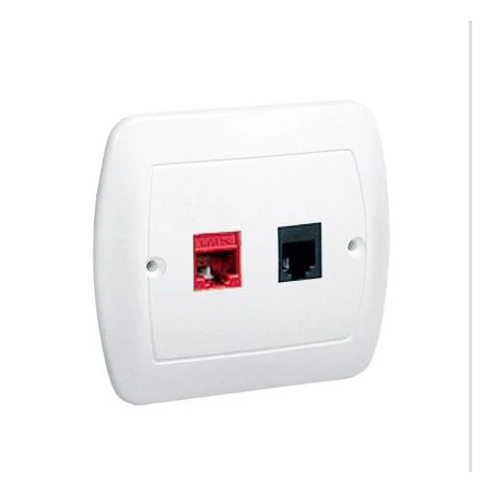 Gniazda-komputerowe - białe gniazdo komputerowe rj45 + telefoniczne rj11  af5t/11 simon akord kontakt-simon 