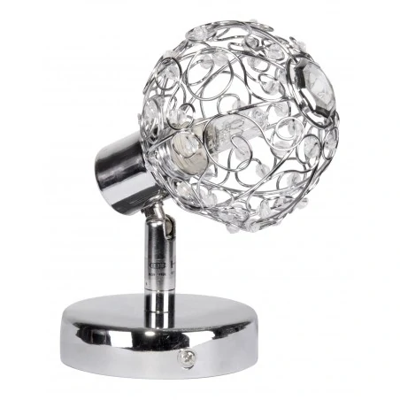 Kinkiety-do-salonu - chromowa lampa ścienna z kryształkami 1x40w g9 collar 91-13637 candellux 