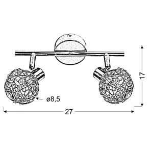 COLLAR LAMPA SUFITOWA LISTWA 2X40W G9 CHROM
