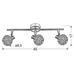 Lampy-sufitowe - lampa sufitowa o trzech ruchomych kloszach 3x40w g9 collar 93-13668 candellux 