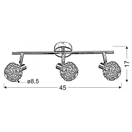 Lampy-sufitowe - lampa sufitowa o trzech ruchomych kloszach 3x40w g9 collar 93-13668 candellux 