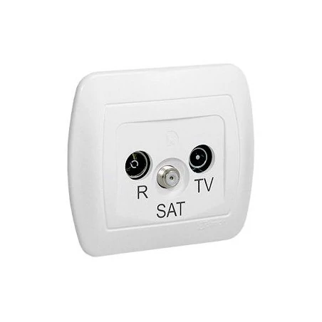 Gniazda-antenowe - białe gniazdo antenowe r-tv-sat aas/11 simon akord kontakt-simon 