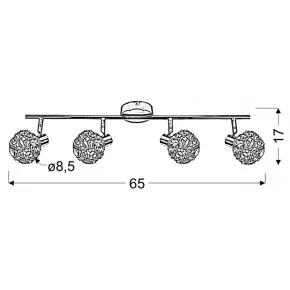 COLLAR LAMPA SUFITOWA LISTWA 4X40W G9 CHROM
