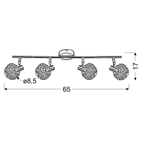 Lampy-sufitowe - chromowa listwa oświetleniowa 4x40w g9 collar 94-13743 candellux 