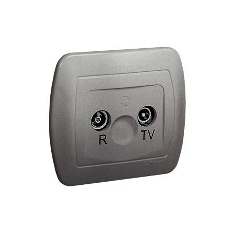 Gniazda-antenowe - srebrne gniazdo antenowe r-tv końcowe aak/26 simon akord kontakt-simon 