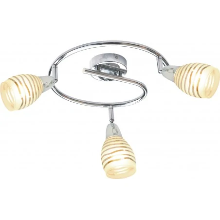 Lampy-sufitowe - lampa potrójna sufitowa w kolorze chromu 3xe14 10w led spirala jubilat 98-55705 candellux 