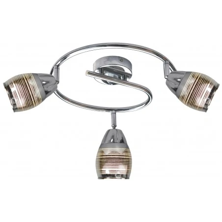 Lampy-sufitowe - potrójna lampa sufitowa na żarówki e14 chromowana 10w spirala milton 93-61300 candellux 