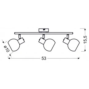 MAURO LAMPA SUFITOWA LISTWA 3X4W E14 LED RGB SATYNA NIKIEL Z PILOTEM