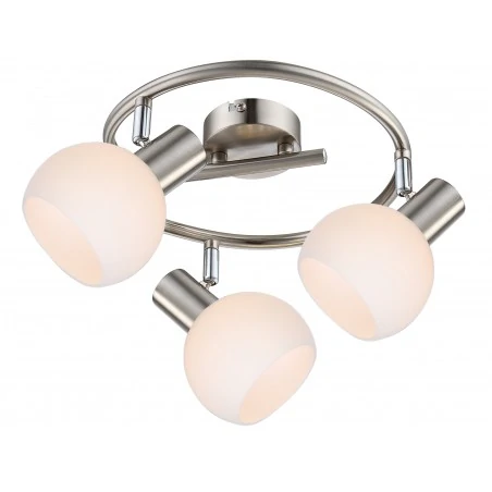 Lampy-sufitowe - lampa sufitowa na trzy żarówki e14 rgb z pilotem satyna nikiel mauro 98-61997 candellux 