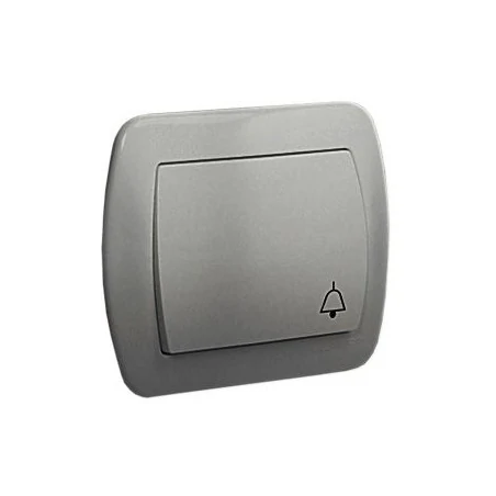 Wlaczniki-i-przyciski-dzwonkowe - srebrny przycisk dzwonek ad1/26 simon akord kontakt simon 