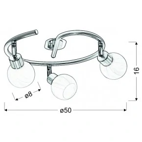 Lampy-sufitowe - lampa sufitowa potrójna w kolorze satynowym z dodatkiem chromu 3xg9 40w alabaster 98-07032 candellux 