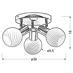 Lampy-sufitowe - potrójny plafon chromowo-biały 3x40w e14 turno 98-10940 candellux 