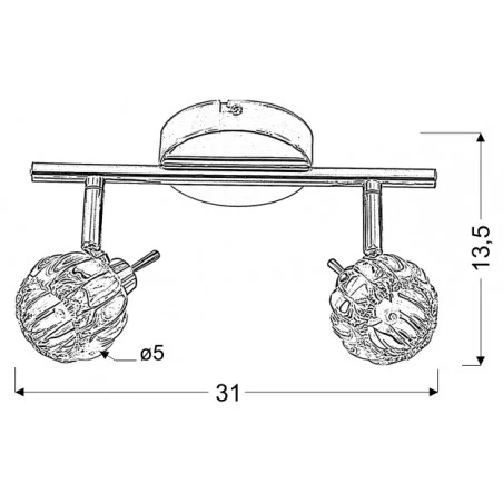 Lampy-sufitowe - listwa oświetleniowa chromowa 2x40w g9 bombola 92-70296 candellux 