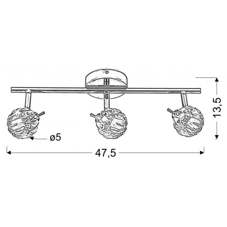 Kinkiety-do-salonu - lampa ścienno - sufitowa potrójna 3x40w g9 bombola 93-70302 candellux 