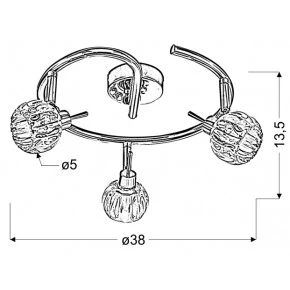 BOMBOLA LAMPA SUFITOWA SPIRALA 3X40W G9 CHROM BEZ ŻARÓWEK
