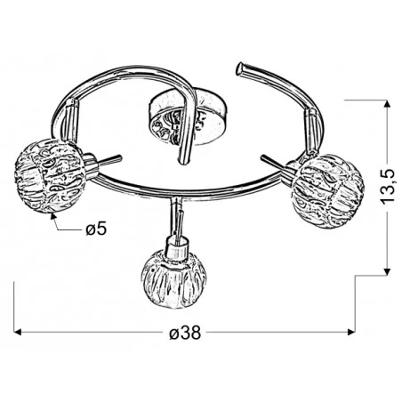 Lampy-sufitowe - lampa sufitowa spirala potrójna chromowana 3xg9 40w bombola 98-70326 candellux 