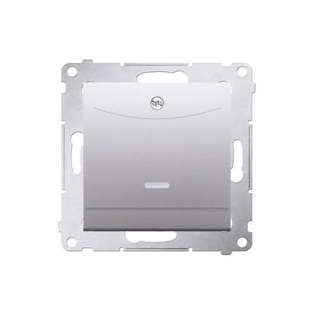 Wylaczniki-i-wlaczniki - włącznik hotelowy z podświetleniem wtyk do zagniatania (zacisk kleszczowy) srebrny mat dwh1.01/43 simon 54 kontakt-simon 