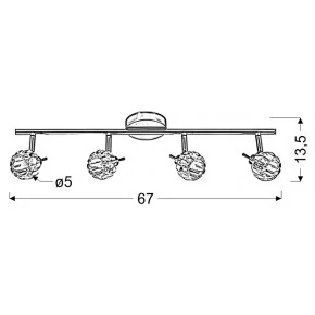 Lampy-sufitowe - poczwórna listwa oświetleniowa chromowa 4x40w g9 bombola 94-70319 candellux 