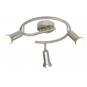 ARC LAMPA SUFITOWA SPIRALA 3X40W E14 SATYNA NIKIEL