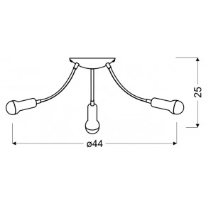 Lampy-sufitowe - lampa sufitowa z trzema ramionkami satynowa 3x40w e14 arc 98-63311 candellux 