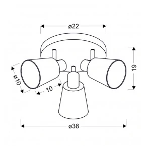 Plafony - plafon chromowy o ruchomych kloszach 3x40w e14 pin 98-70661 candellux 