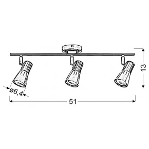 ARENA LAMPA SUFITOWA LISTWA 3*40W R50 E14 ZŁOTO PATYNA