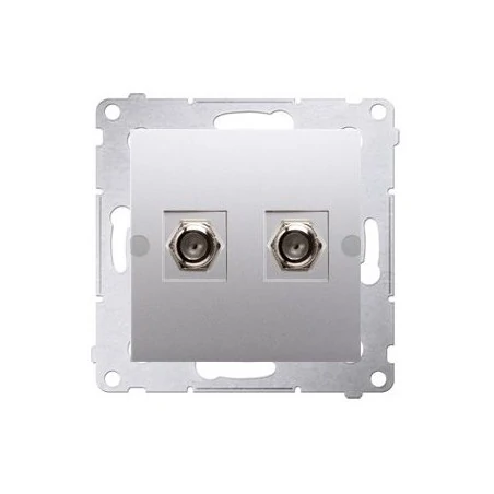 Gniazda-antenowe - gniazdo antenowe typu „f” podwójne srebrny mat dasf2.01/43 simon 54 kontakt-simon 