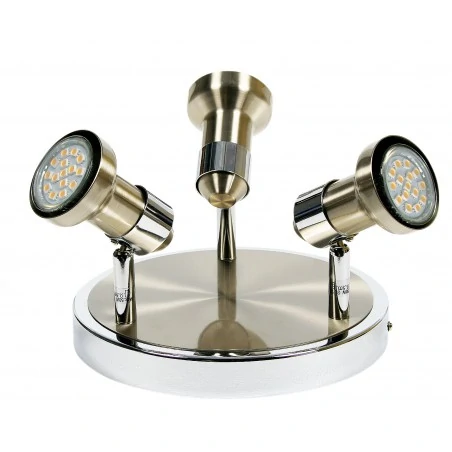 Plafony - potrójny plafon chromowo - satynowy  3x50w gu10 arkon 98-60051 candellux 