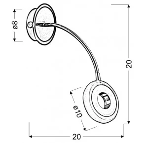 Kinkiety-do-salonu - funkcjonalny kinkiet chromowo-czarny 1x5w led arm 21-62628 candellux 