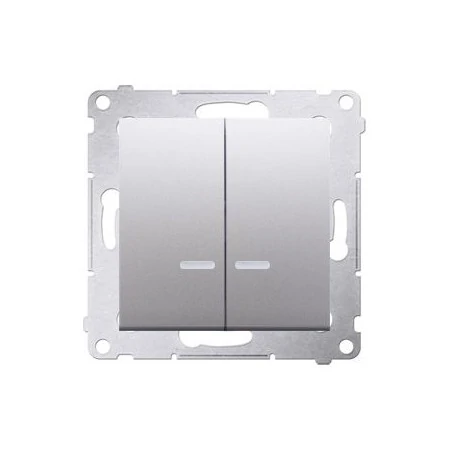 Wylaczniki-podwojne - włącznik świecznikowy z podświetleniem led do wersji ip44 srebrny mat dw5bl.01/43 simon 54 kontakt-simon 