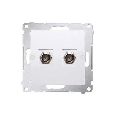 Gniazda-antenowe - białe gniazdo antenowe typu „f” podwójne dasf2.01/11 simon 54 kontakt-simon 