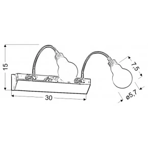 Kinkiety-do-salonu - podwójny kinkiet metalowy led 2x2w acrylic 22-27054 candellux 