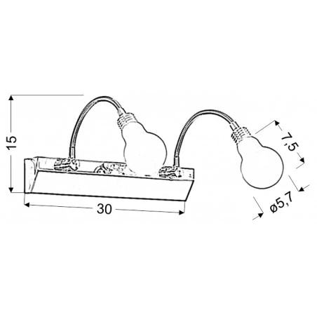 Kinkiety-do-salonu - podwójny kinkiet metalowy led 2x2w acrylic 22-27054 candellux 