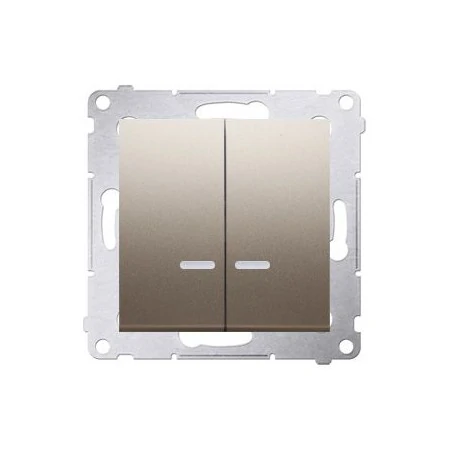 Wylaczniki-podwojne - włącznik świecznikowy z podświetleniem led do wersji ip44 złoty mat dw5bl.01/44 simon 54 kontakt-simon 