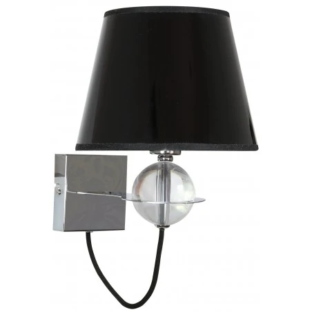 Kinkiety-do-salonu - elegancka lampa ścienna czarno - chromowa 1x40w e14 tesoro 21-29508 candellux 