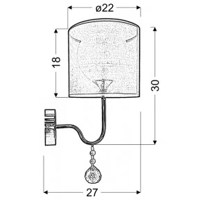 Kinkiety-do-salonu - biały kinkiet o wiszących kryształkach 1x60w e27 brava 21-23230 candellux 