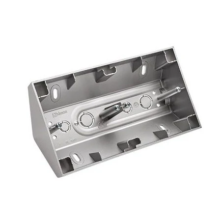 Puszki-natynkowe - puszka natynkowa narożna 2-krotna srebrny mat dpnr2/43 simon 54 kontakt-simon 