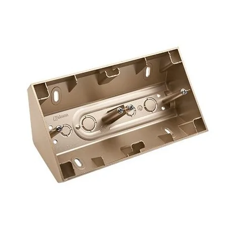 Puszki-natynkowe - puszka natynkowa narożna 2-krotna złoty mat dpnr2/44 simon 54 kontakt-simon 