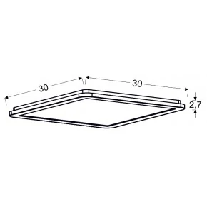 NEXIT LAMPA SUFITOWA PLAFON 30X30 18W LED IP44 SATYNA+BIAŁY 3000K
