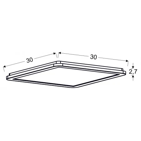 Oswietlenie - nexit lampa sufitowa plafon 30x30 18w led ip44 satyna+biały 3000k 